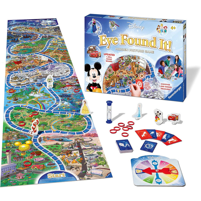 Настільна гра Ravensburger 21332 Disney All Other Eye Found It для дітей віком від 4 років - шукайте приховану картинку на цій барвистій ігровій дошці 1,8 м, різні, один розмір підходить для всіх