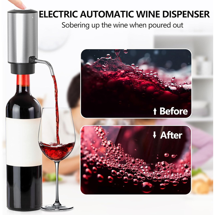 Електричний набір відкривачок для винних пляшок BGFOX акумуляторна з нержавіючої сталі, автоматичний електричний штопор 4 в 1, автоматичний електричний аератор для вина, різак для фольги та вакуумна пробка, подарунки для любителів вина