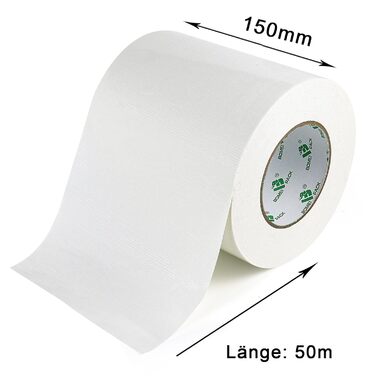 Клейка стрічка, біла, 150 мм x 50 м, міцна клейка стрічка