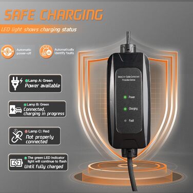 Тип 2 зарядний кабель Schuko 10M, 3,68кВт, 16А, тип 2 зарядний пристрій Schuko зі світлодіодним індикатором Зарядний кабель електр