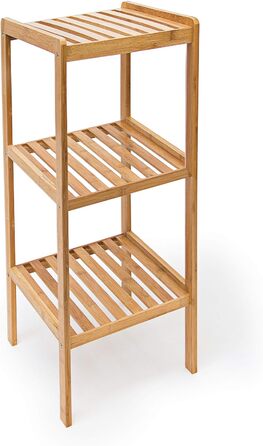 Полиця для ванної кімнати бамбукова з 3 полицями ВхД 79 х 33 х 33 см Шикарна стояча полиця з натурального дерева Бамбукова полиця