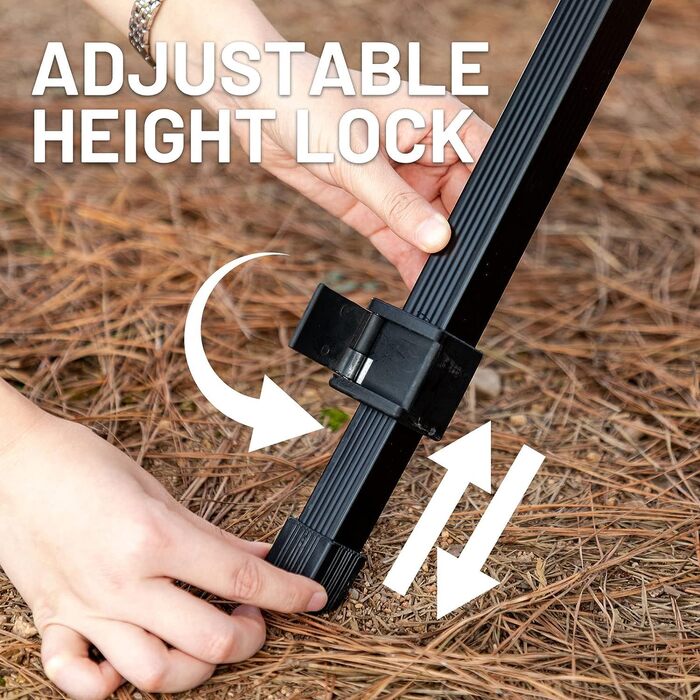 Складаний кемпінговий стіл TIMBER RIDGE, регульований по висоті, портативний алюмінієвий з сумкою для пікніків, приготування їжі, садівництва, походів, подорожей, 108x71 см - коричневий