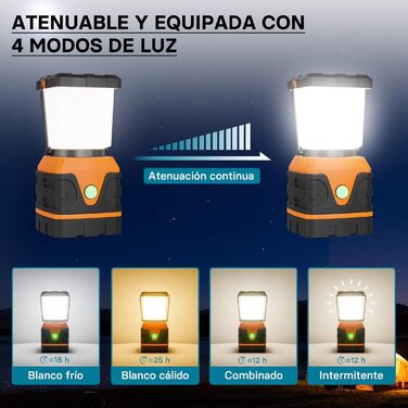 Ліхтар для кемпінгу на батарейках з 4 режимами освітлення, світлодіодний кемпінговий ліхтар з регульованою яскравістю, вуличний ліхтар, кемпінговий ліхтар, ліхтар для намету, акумуляторний