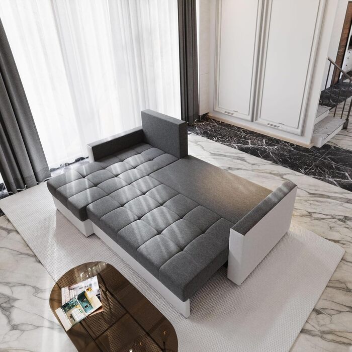 Кутовий диван Masseno KOS PIK з функцією сну, L-подібна форма, диван з відділенням для зберігання речей, диван для вітальні, кушетка, диван-ліжко, комплект диванів - синій, Kronos 09