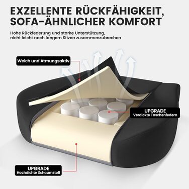 Геймерське крісло GTPLAYER з тканини, ігрове крісло з пружинною подушкою Pocket Spring, ергономічне поворотне крісло, геймерське крісло з підставкою для ніг, вантажопідйомність 150 кг, чорний колір