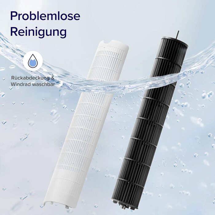 Баштовий вентилятор Levoit для спальні, потужний енергозберігаючий вентилятор 7,5 м/с 23 Вт, дуже тихий колонний вентилятор 25 дБ