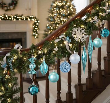 Набір синіх ялинкових кульок 24 шт ilauke