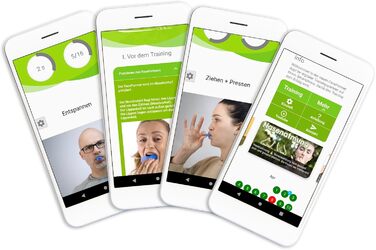 Безкоштовний тренувальний додаток - Причинно ефективний при хропінні, апное сну, розладах сну, ЦМД, скреготінні зубами, болях у щелепі та шиї - Оригінал доктора Берндсена Шварца