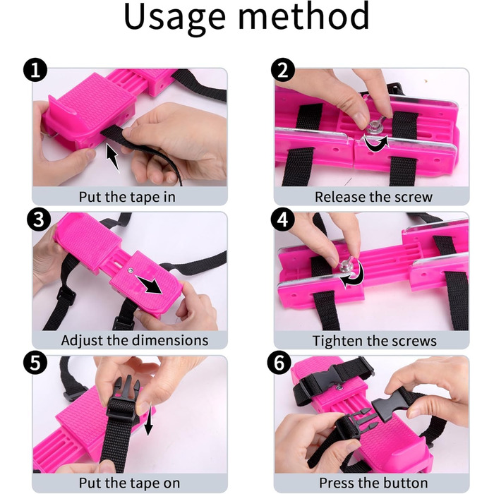 Пара регульованих ковзанів для малюків - подвійні ковзани з ремінцем для кріплення, взуття для катання на ковзанах для малюків, початківців, дітей, юніорів, рожеві, 1