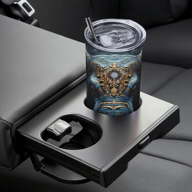 Кухоль з прямою трубочкою, дизайн моторошний слон, принт, дорожній кухоль, підходить для кемпінгу, офісу та дому, 590 мл