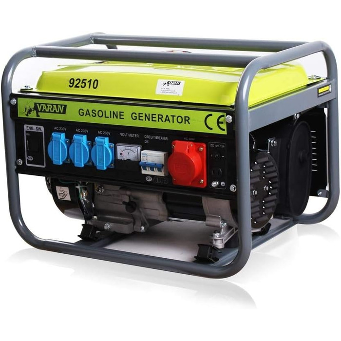 Бензиновий генератор 2,3 кВА 400 В 3 шт. 230 В 12 В постійного струму Електричний генератор, 92510