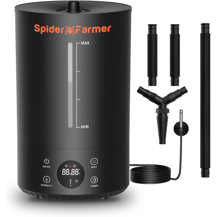 Зволожувач повітря 6 л з верхнім заповненням прохолодного туману Зволожувачі повітря для рослин намет для вирощування, 2024 Spider