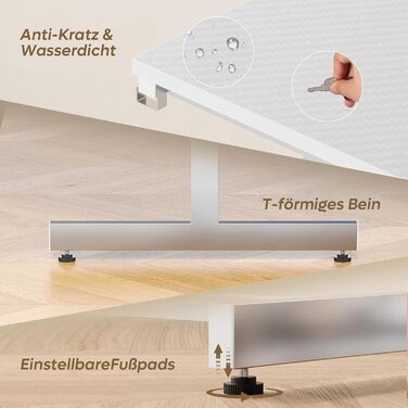 Комп&39ютерний стіл Bestier Small Gaming Desk 106,6 см зі світлодіодною підсвіткою та підставкою для монітора, ігрова робоча станція з підсклянником та гачком для гарнітури для домашнього офісу, спальні, невеликих кімнат, білого кольору