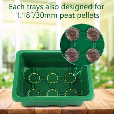 Теплиця для вирощування Feizeisun, 6 шт., 72 комірок, набір для міні-теплиці, міні-теплиця, ящик для вирощування в закритому приміщенні, піддон для вирощування теплиці з кришкою та вентиляцією для розсади, зелений