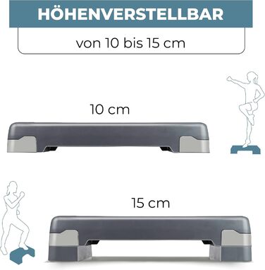 Степер Umbro для домашнього використання, регульований 10-15 см Step Up з нековзною поверхнею Фітнес-степер для реабілітації та тренувань Компактний та стабільний 68,3 x 29 x 10,4 см