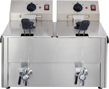 Електрична подвійна фритюрниця GastroHero ECO 1010 літрів зі зливним краном