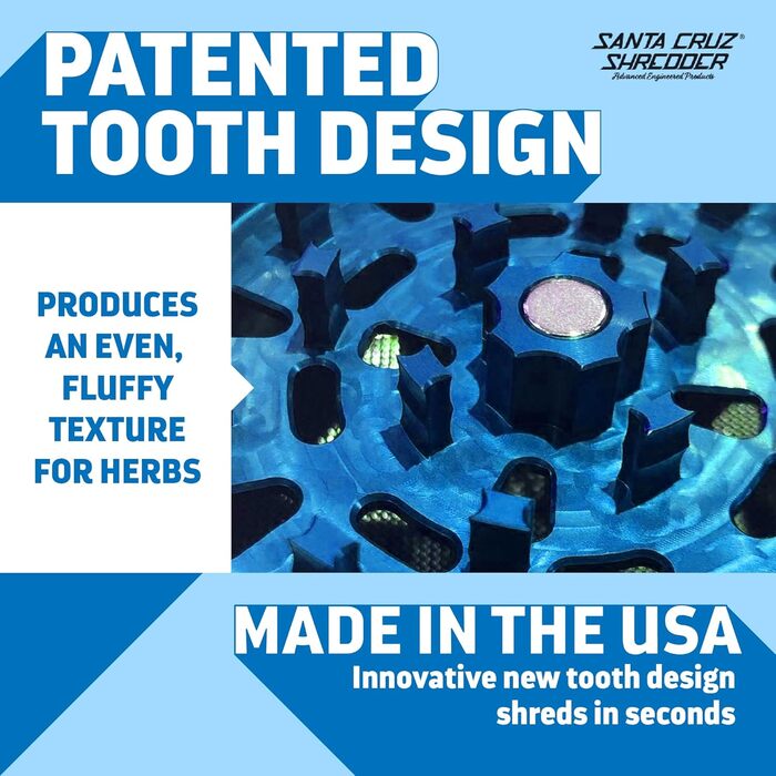 Подрібнювач металевих трав Santa Cruz, рифлена для міцнішого зчеплення, 3 шт. и, маленька, 4,3 см (синій)