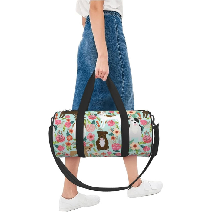 Спортивна сумка, дорожня сумка, з принтом тварин, сумка на нічліг, чорна, універсальний розмір, сумка для подорожей