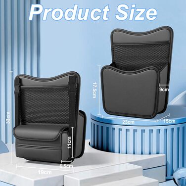 Автомобільний органайзер для зберігання між сидіннями, підвісна сумка для зберігання підголовника автомобіля зі шкіри наппа, трима