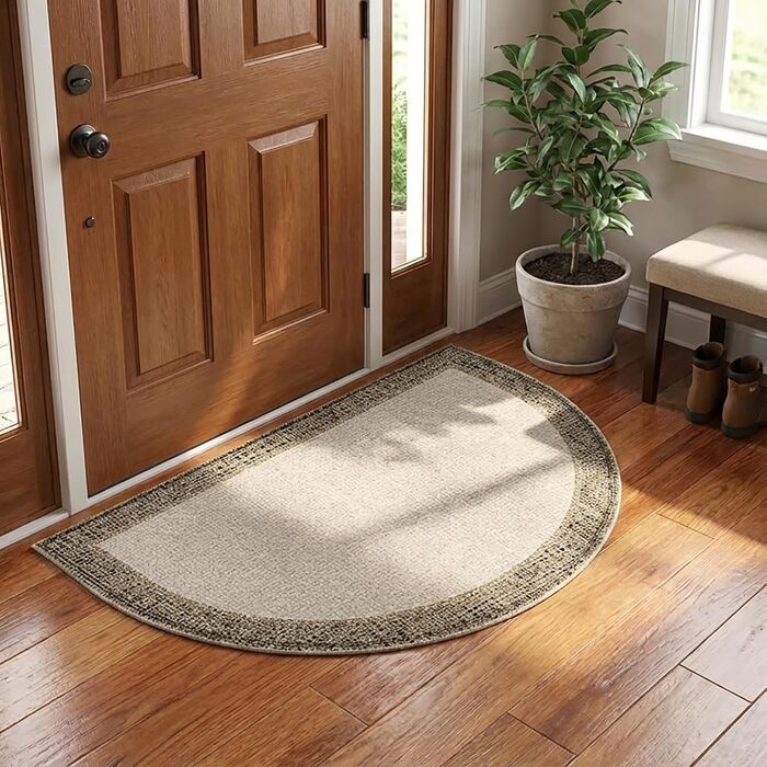 Напівкруглий килимок для дверей, нековзний килимок для приміщень, абсорбуючий, товстий, що прається, для входу, кухні - C - 50 x 80 см (півколо)