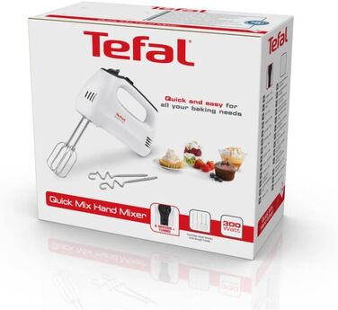 Ручний міксер Tefal HT310138, 300 Вт, 5 швидкостей