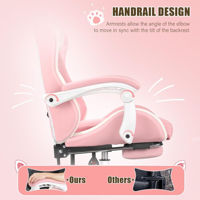 Ігрове крісло Ергономічне ігрове крісло Настільне крісло з тканинною поверхнею, пружинною подушкою сидіння, з&39єднувальними підлокітниками та підставкою для ніг