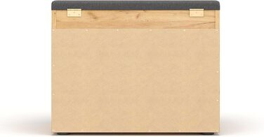 Лавка для взуття KOMTO з сидінням - Полиця для взуття Лавка з місцем для зберігання Медовий дуб 60 x 48 x 32 см Маленька шафка для взуття з лавкою Лавка для передпокою Гардеробна лавка Sofia Медовий дуб Оббивка сіра 60 x 48 x 32 см