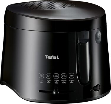 Фритюрниця Tefal FF1078 Maxi Fry Технологія Cool Wall вантажопідйомність до 1,2 кг складна ручка компактні розміри регульований термостат від 150C до 190C Чорний