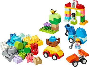 Конструктор LEGO DUPLO Classic 10439, Кам'яна коробка Машини та Вантажівки, 80 деталей