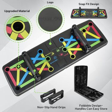 Дошка для віджимання покращена концепція складна дошка для віджимання ручки для домашнього тренажерного залу фітнес-обладнання для дому різнокольорове