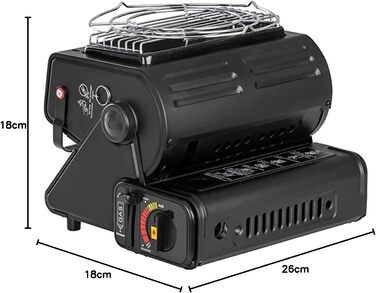 Газовий обігрівач для кемпінгу 1,3 кВт, газовий обігрівач для кемпінгу, обігрів намету + газові картриджі, комплект з 3 штук