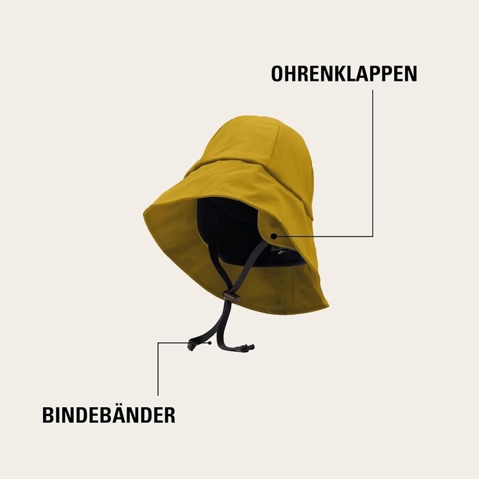 Водонепроникна шапка Mikk-line для дітей Дитяча шапка-дощовик із захистом від ультрафіолету та ремінцем для підборіддя Вітрозахисна та водонепроникна шапка для хлопчиків та дівчаток Фіолетова шапка для активного відпочинку на осінь та зиму, колір Sunflowe