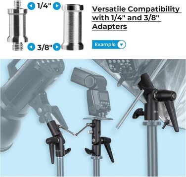 Передаваний світлий відтінок білий 84 & TARION тримач для парасольки в т.ч. 1/422 3/822 & 3/822 1/422 Адаптер з різьбленням патрубка для штатива лампи 84 см в комплекті з тримачем для парасольки зі спалаховою головкою, 2in1 Reflex