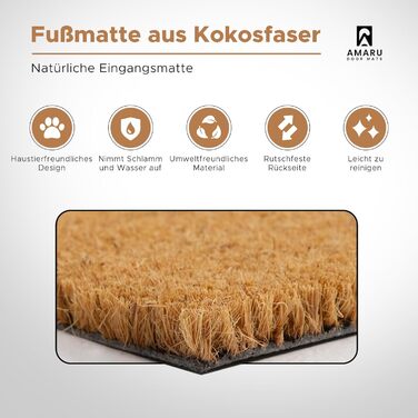 Килимок з кокосового волокна з різнокольоровими птахами - 70x40 см - Килимок для вітальні з протиковзкою ПВХ та кокосовою поверхнею - для вхідних дверей, коридорів, зовнішніх дверей, аксесуарів для дому - Простий оригінальний дизайн