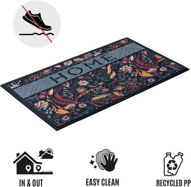 Килимок для дверей Soft Step Lima стильний, міцний та екологічний килимок для використання всередині та зовні приміщень, ідеально підходить для патіо, балконів та під дверима, нековзний та довговічний, 45x75 см