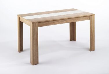 Обідній стіл byLIVING Nori/Сучасний кухонний стіл під дуб/Двосторонній висувний стіл чорного або білого кольору/Великий стіл / 160 x 90, В 75 см 160 x 90, В 75 см Коричневий