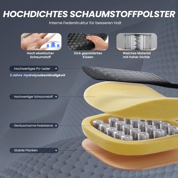 Ергономічне шкіряне крісло керівника COLAMY, один розмір, штучна шкіра, чорне