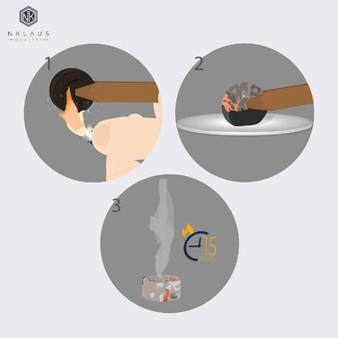 Вугілля для куріння NKlaus 10 рулонів Ø 33мм 100 вугільних таблеток швидкого розпалювання натуральне вугілля самозапалювальне вугі