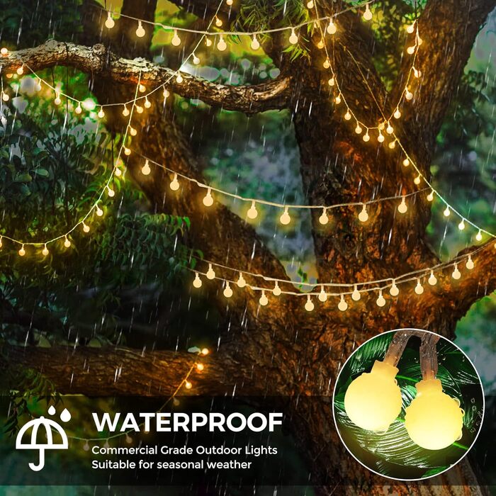 Світлодіодні казкові вогні, що живляться від електрики, 23M казкові вогні куля теплий білий з вилкою для зовнішнього і внутрішньог