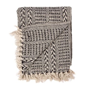 Декоративна ковдра, Чорно-бежева ковдра з візерунком, 100 бавовна, 150 x 125 см, Ковдра з бахромою, Клітка, Ковдра для дивана, Дизайнерська ковдра, Вовняна ковдра, Дорожня ковдра, 85198
