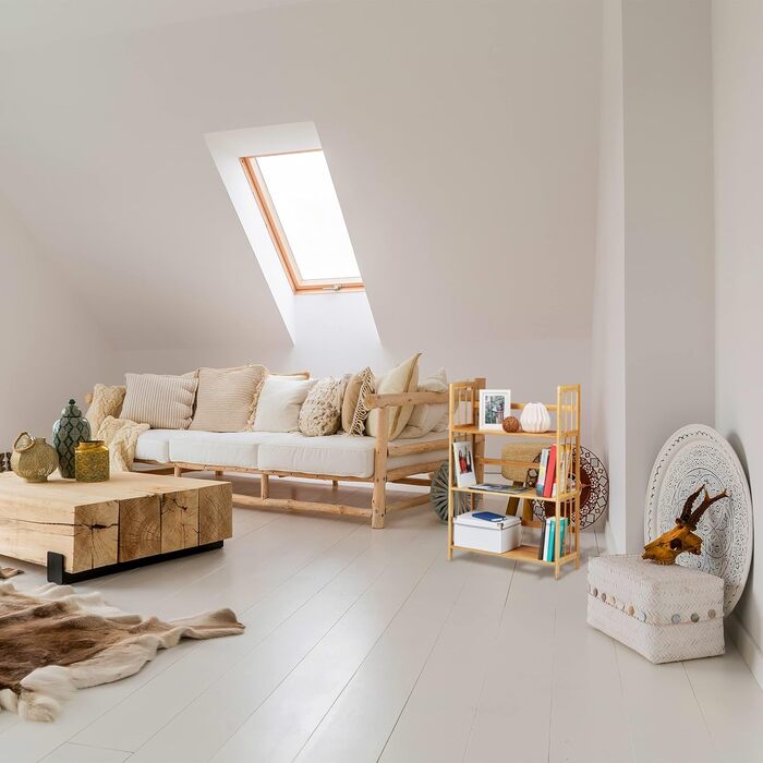 Окремостояча полиця Relaxdays з бамбука та дерева, 3 полиці, ВxШxГ 88 x 55 x 26 см, полиця для ванної кімнати, полиця для взуття, бамбукова полиця, натуральний коричневий колір