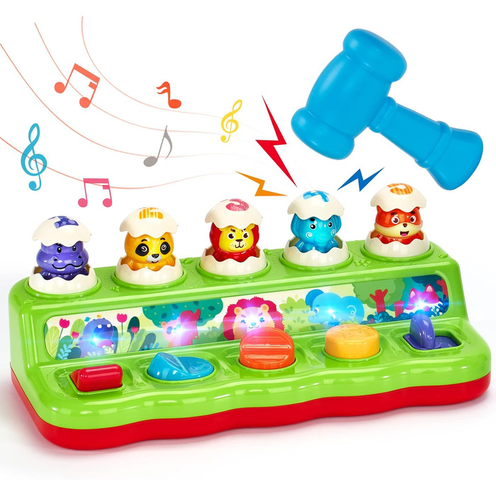 Дитячі іграшки від 1 року з музикою та світлом, спливаючі дитячі іграшки з тваринами та ґудзиками, іграшки Монтессорі для раннього