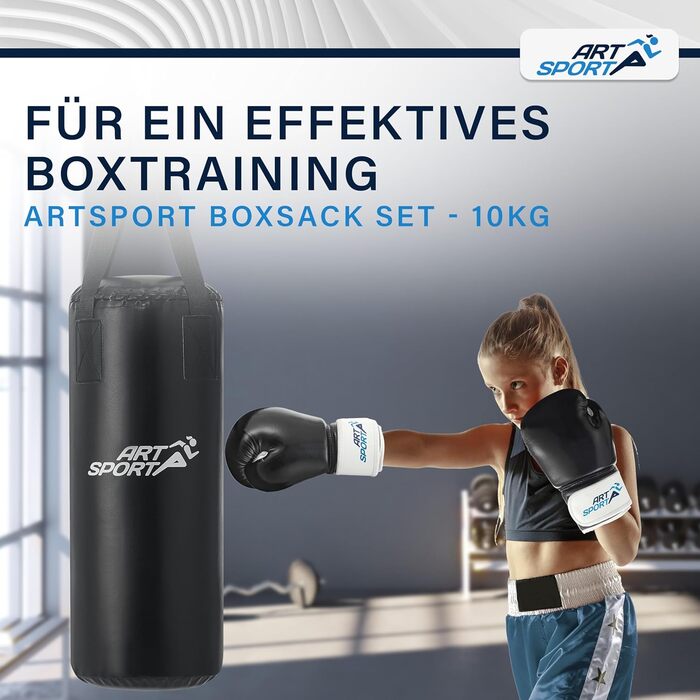 Боксерська груша ArtSport Punching Bag Kids - підвісна боксерська груша 8 кг в комплекті з боксерськими рукавичками, бинтом і кріп