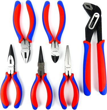 Набір інструментів Zangen (6 предметів) плоскогубці, гострогубці, кусачки, круглогубці, розвідний ключ, пасатижі (10) та плоскогубці, гострогубці, кусачки, круглогубці (6)