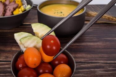 Титанові палички iBasingo Китайські палички для їжі Протиковзкі надлегкі квадратні/круглі палички для їжі Портативні столові прибо