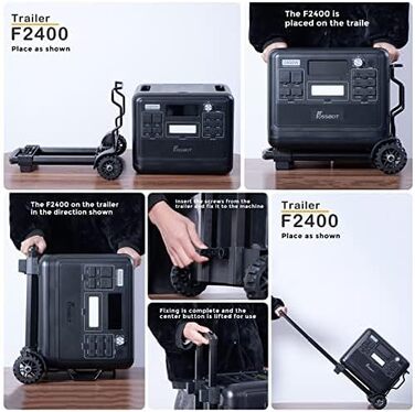 Складаний ручний візок FOSSiBOT F2400 Портативна електростанція Спеціальний візок Плоский автомобіль з колесами Складаний Легкий Т