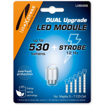 530S Dual Mode LED Upgrade Module 530 Lumens and Strobe Mode for 3-7 C/D-Cell Maglite Flashlights, 530S Dual Mode LED Upgrade Module 530 Lumens and Strobe Mode for 3-7 C/D-Cell Maglite Flashlights