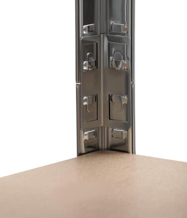 Міцний стелаж Schulte з 5 полицями з МДФ, 180x90x40 см (ВxШxГ), вантажопідйомність на полицю 175 кг, оцинкований, полиця для зберігання, полиця для підвалу, полиця для майстерні, стелаж без болтів, чорний, широкий