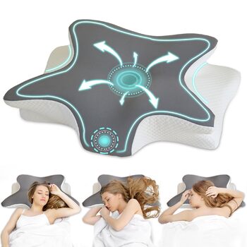 Ортопедична подушка для шиї з піни з ефектом пам&39яті та подушка для підтримки шийного відділу хребта ергономічна подушка-метелик для сну на боці та на спині від болю в шиї, регульована по висоті та яку можна прати
