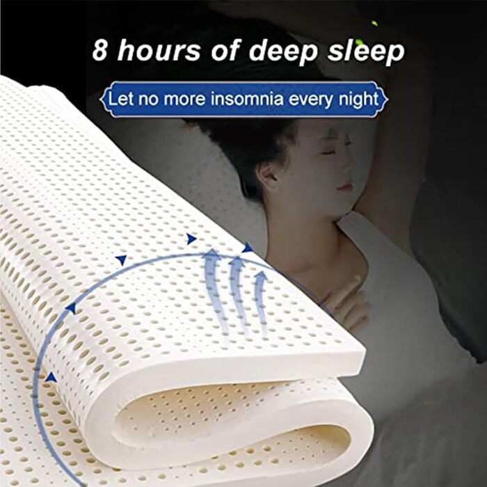 Латексний матрац 100 латексний середньої/м&39якості, 7 зон, ортопедичний матрац, знімний чохол, матрац з натурального латексу, 7,5 см, 3 дюйми, 120x180 см (47x71 дюйм)